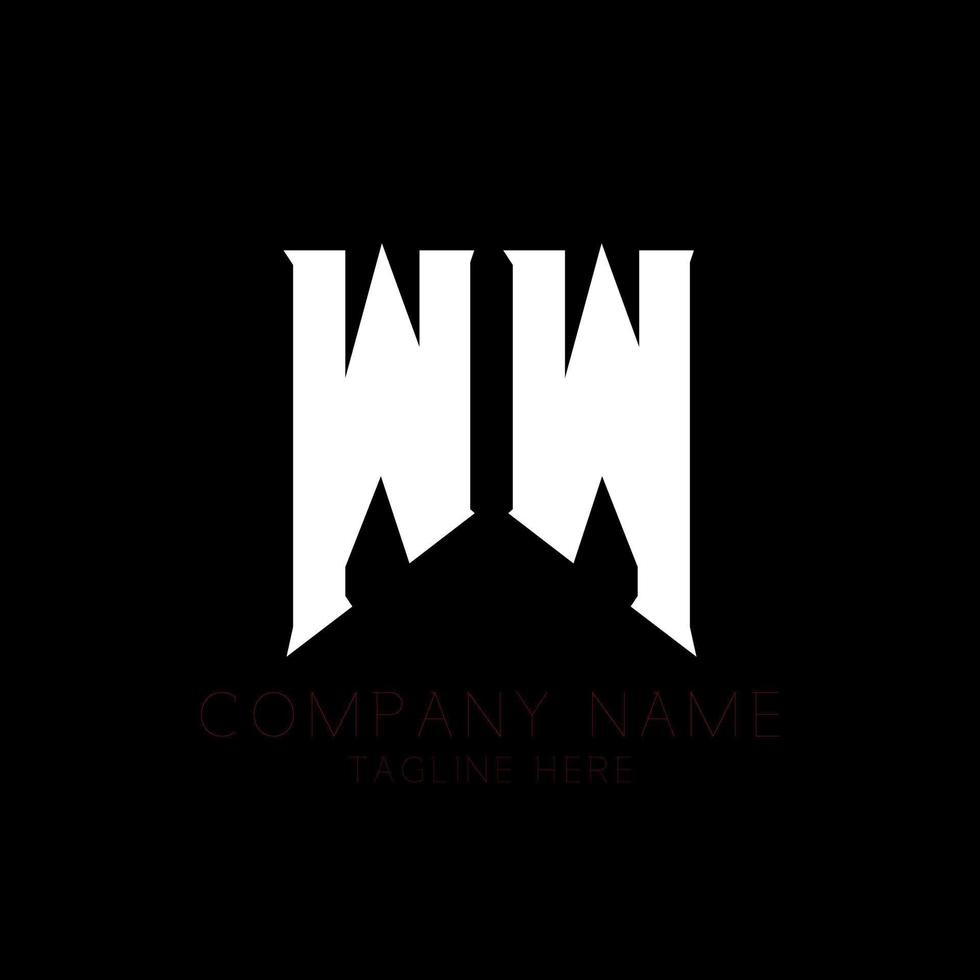 WW Letter Logo Design. Initial letters WW gaming's logo icon for technology companies. Tech letter WW minimal logo design template. W W letter design vector with white and black colors. ww, w w