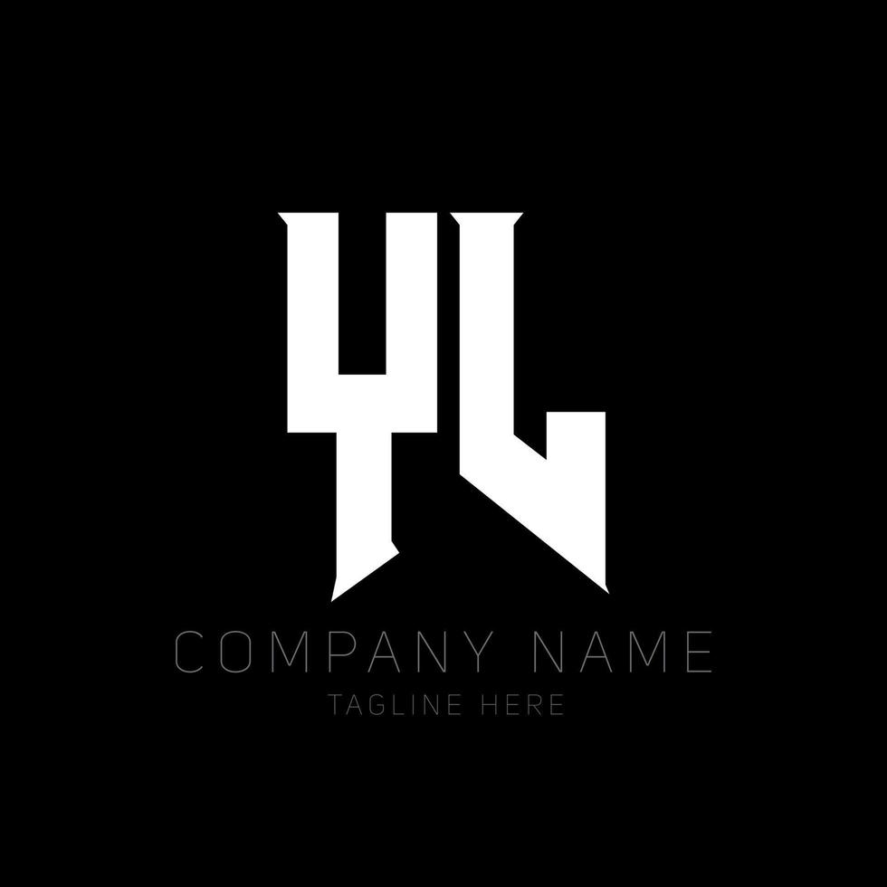 YL Letter Logo Design. Initial letters YL gaming's logo icon for technology companies. Tech letter YL minimal logo design template. Y L letter design vector with white and black colors. yl, y l