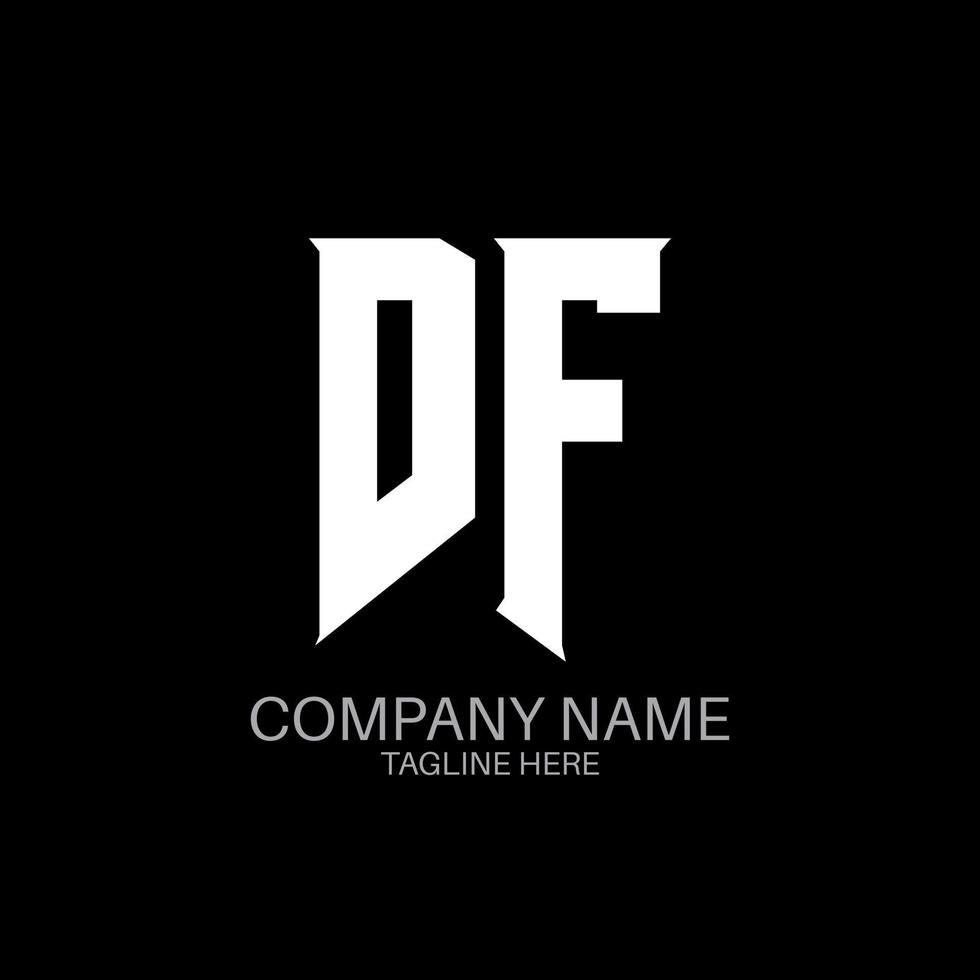 DF Letter Logo Design. Initial letters DF gaming's logo icon for technology companies. Tech letter DF minimal logo design template. DF letter design vector with white and black colors. DF