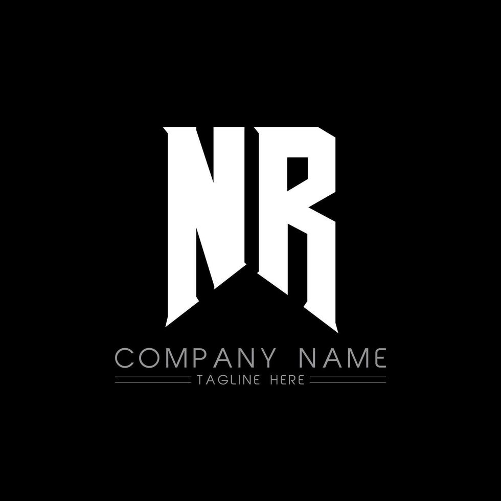 NR Letter Logo Design. Initial letters NR gaming's logo icon for technology companies. Tech letter NR minimal logo design template. NR letter design vector with white and black colors. NR