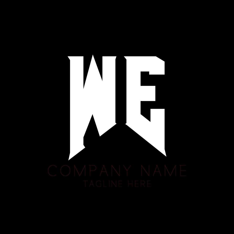 WE Letter Logo Design. Initial letters WE gaming's logo icon for technology companies. Tech letter WE minimal logo design template. W E letter design vector with white and black colors. we, w e