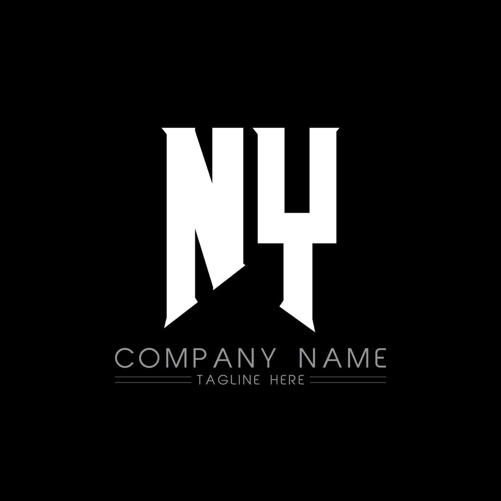 diseño de logotipo de letra ny. letras iniciales del icono del logotipo de ny gaming para empresas de tecnología. plantilla de diseño de logotipo mínimo de letra técnica ny. ny vector de diseño de letras con colores blanco y negro. Nueva York