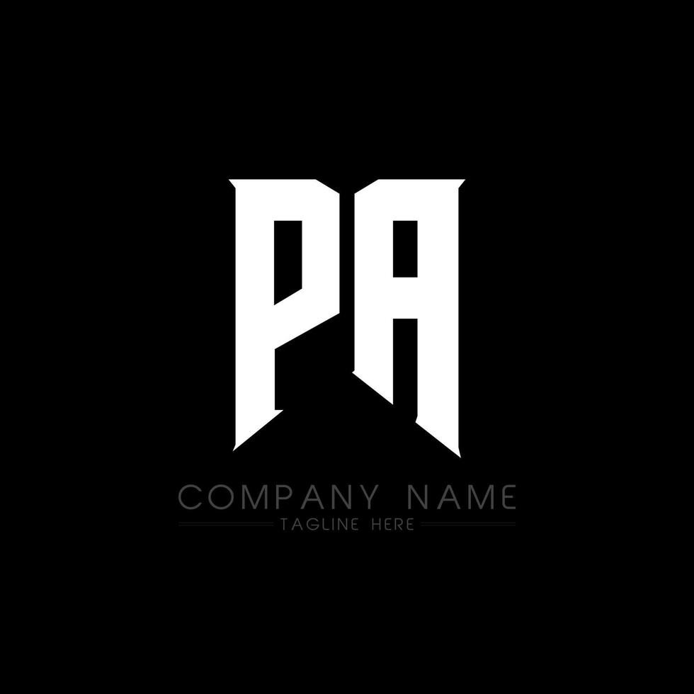 PA Letter Logo Design. Initial letters PA gaming's logo icon for technology companies. Tech letter PA minimal logo design template. PA letter design vector with white and black colors. PA