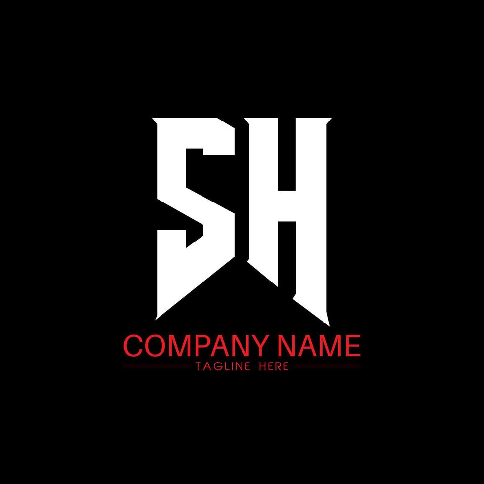 diseño del logotipo de la letra sh. letras iniciales sh icono del logotipo de juegos para empresas de tecnología. plantilla de diseño de logotipo mínimo de letra técnica sh. vector de diseño de letra sh con colores blanco y negro. sh