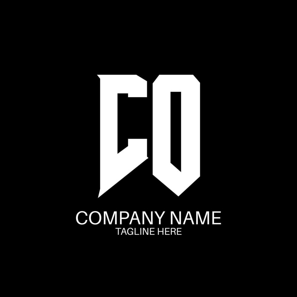 CO Letter Logo Design. Initial letters CO gaming's logo icon for technology companies. Tech letter CO minimal logo design template. CO letter design vector with white and black colors. CO