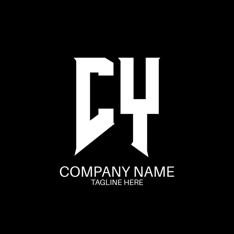 diseño del logotipo de la letra cy. letras iniciales del icono del logotipo de cy gaming para empresas de tecnología. plantilla de diseño de logotipo mínimo cy de letra técnica. vector de diseño de letras cy con colores blanco y negro. cy