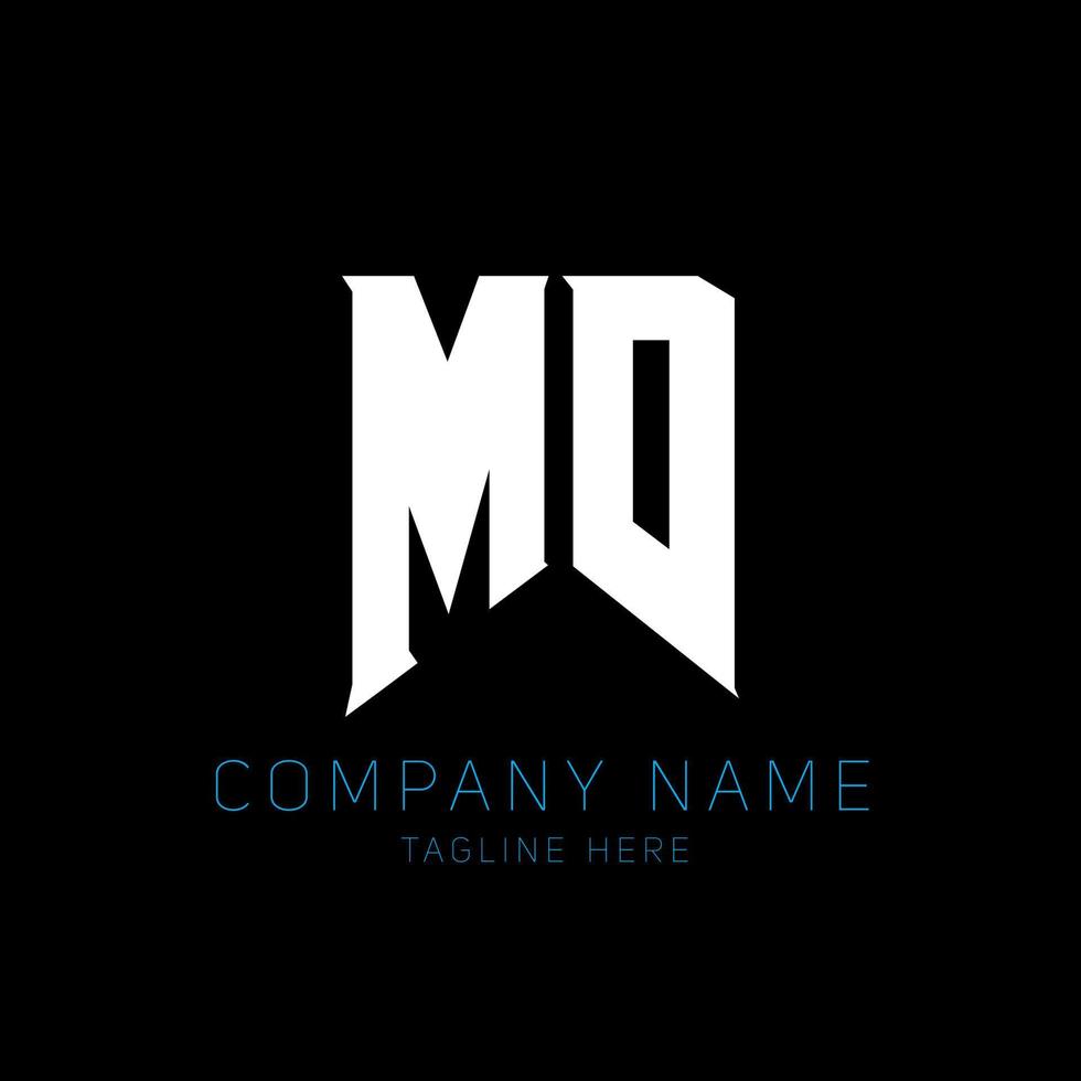 MD Letter Logo Design. Initial letters MD gaming's logo icon for technology companies. Tech letter MD minimal logo design template. MD letter design vector with white and black colors. MD