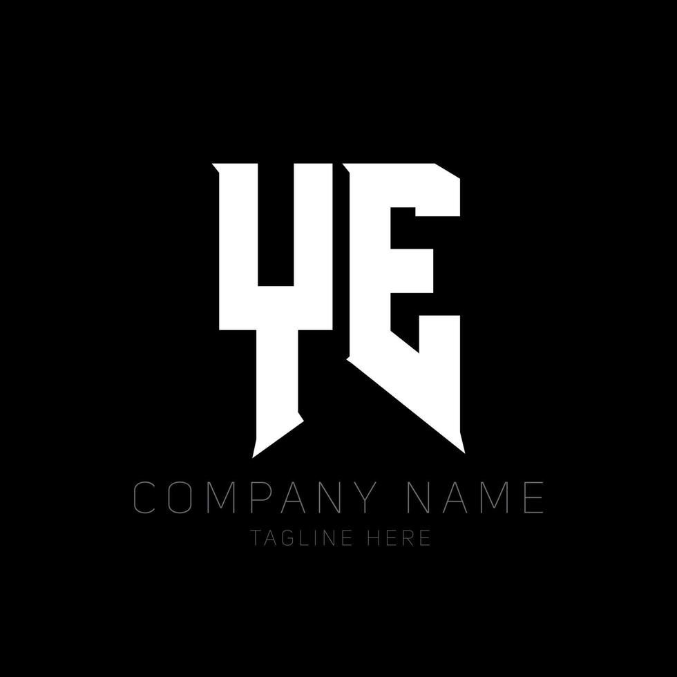 YE Letter Logo Design. Initial letters YE gaming's logo icon for technology companies. Tech letter YE minimal logo design template. Y E letter design vector with white and black colors. ye, y e