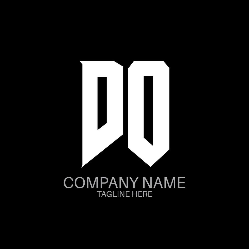 DO Letter Logo Design. Initial letters DO gaming's logo icon for technology companies. Tech letter DO minimal logo design template. DO letter design vector with white and black colors. DO