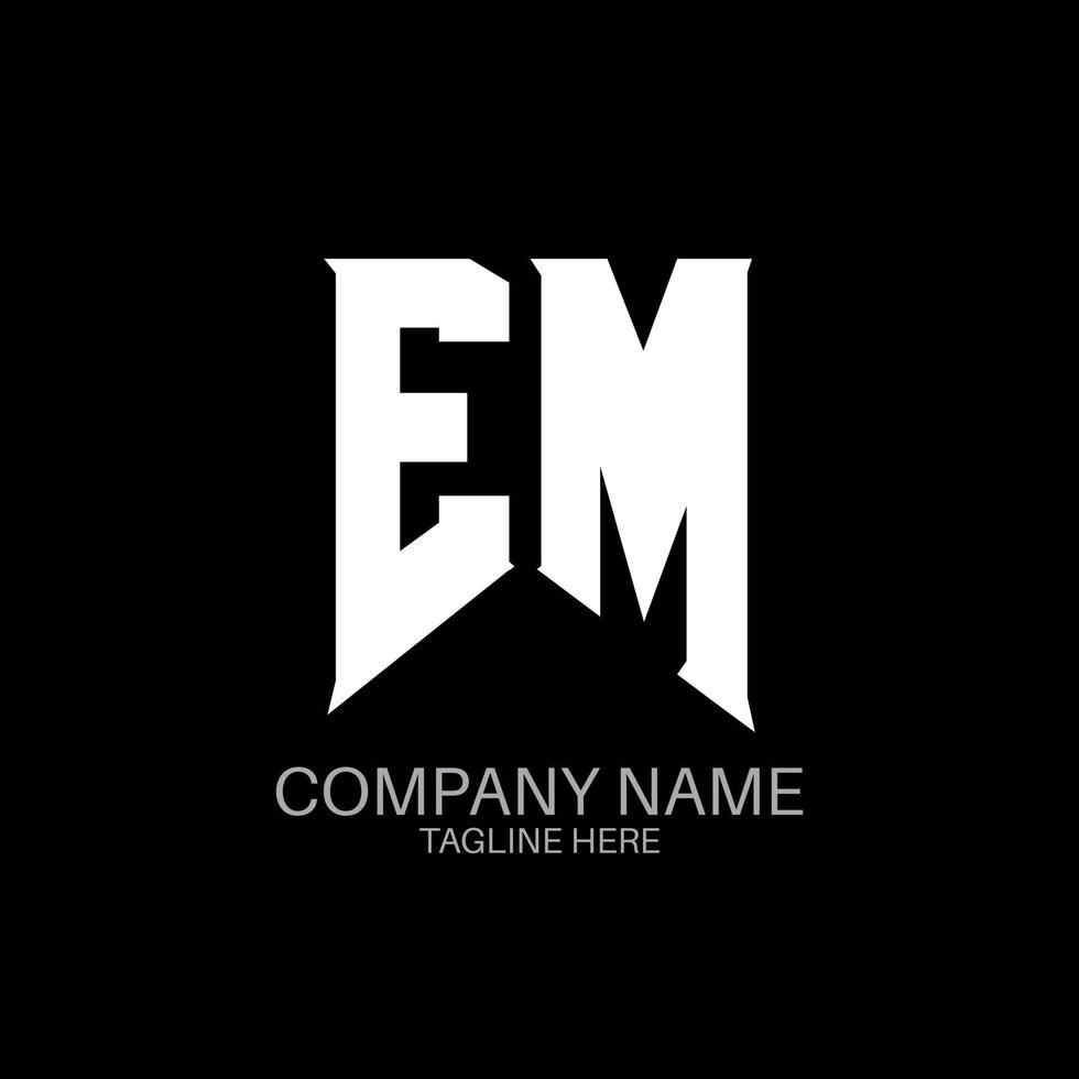 EM Letter Logo Design. Initial letters EM gaming's logo icon for