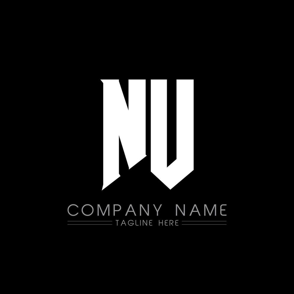 diseño del logotipo de la letra nu. letras iniciales del icono del logotipo de nu gaming para empresas de tecnología. plantilla de diseño de logotipo mínimo de letra técnica nu. nu vector de diseño de letras con colores blanco y negro. nu