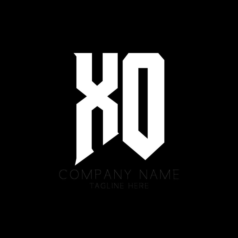 diseño del logotipo de la letra xo. letras iniciales del icono del logotipo de xo gaming para empresas de tecnología. plantilla de diseño de logotipo mínimo de letra técnica xo. vector de diseño de letras xo con colores blanco y negro. besos y abrazos