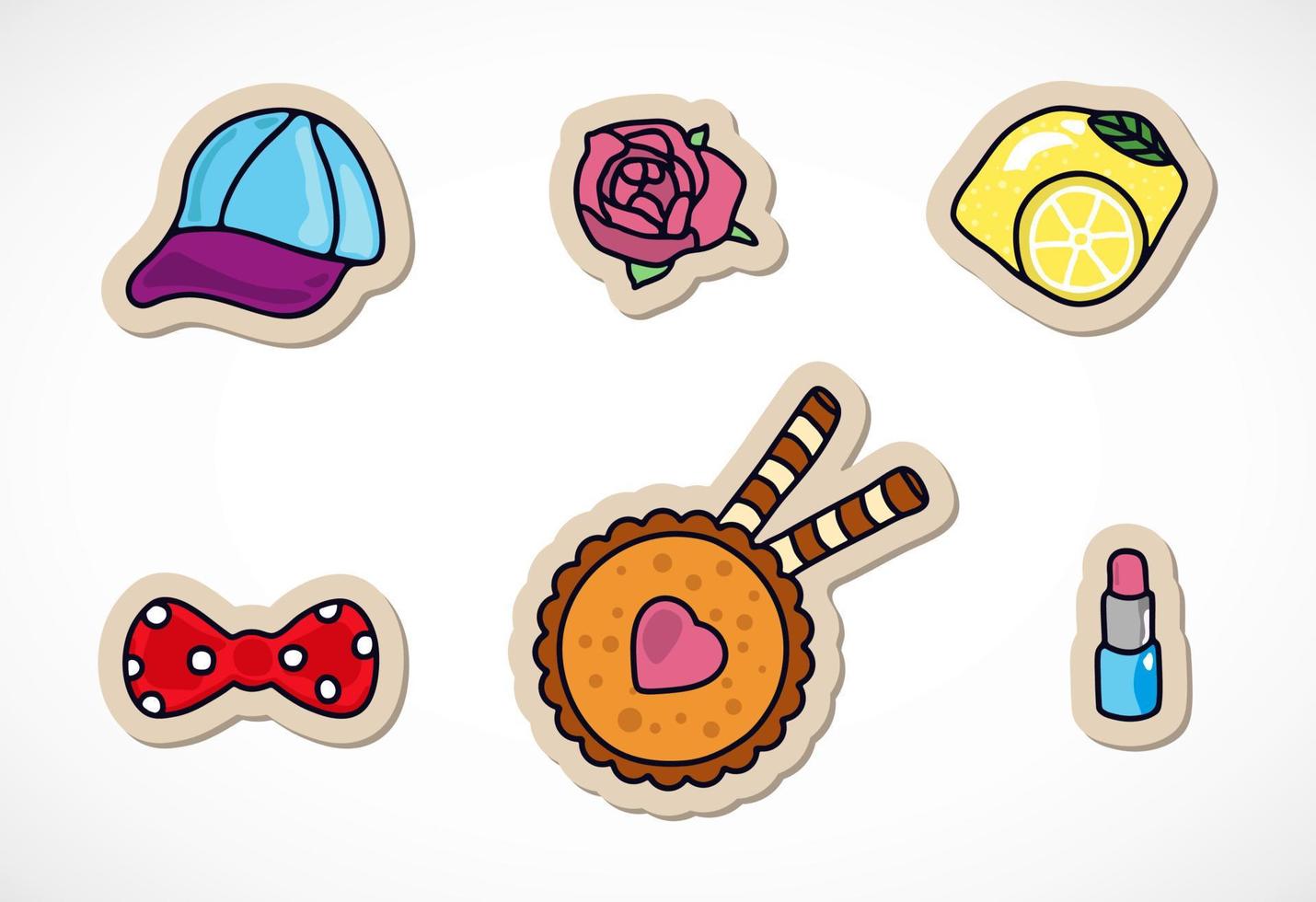 Collection of vector stickers, set of labels