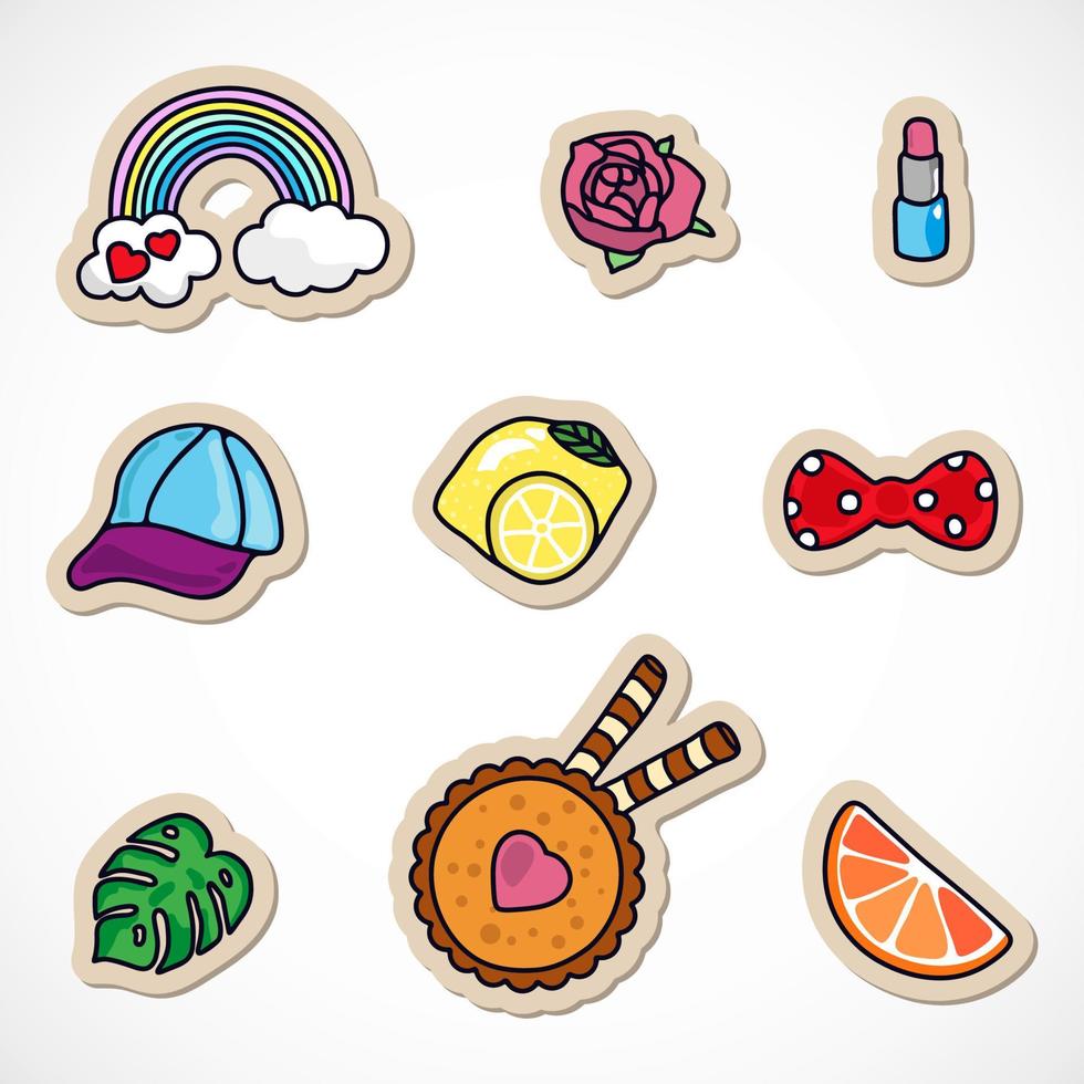 Collection of vector stickers, set of labels
