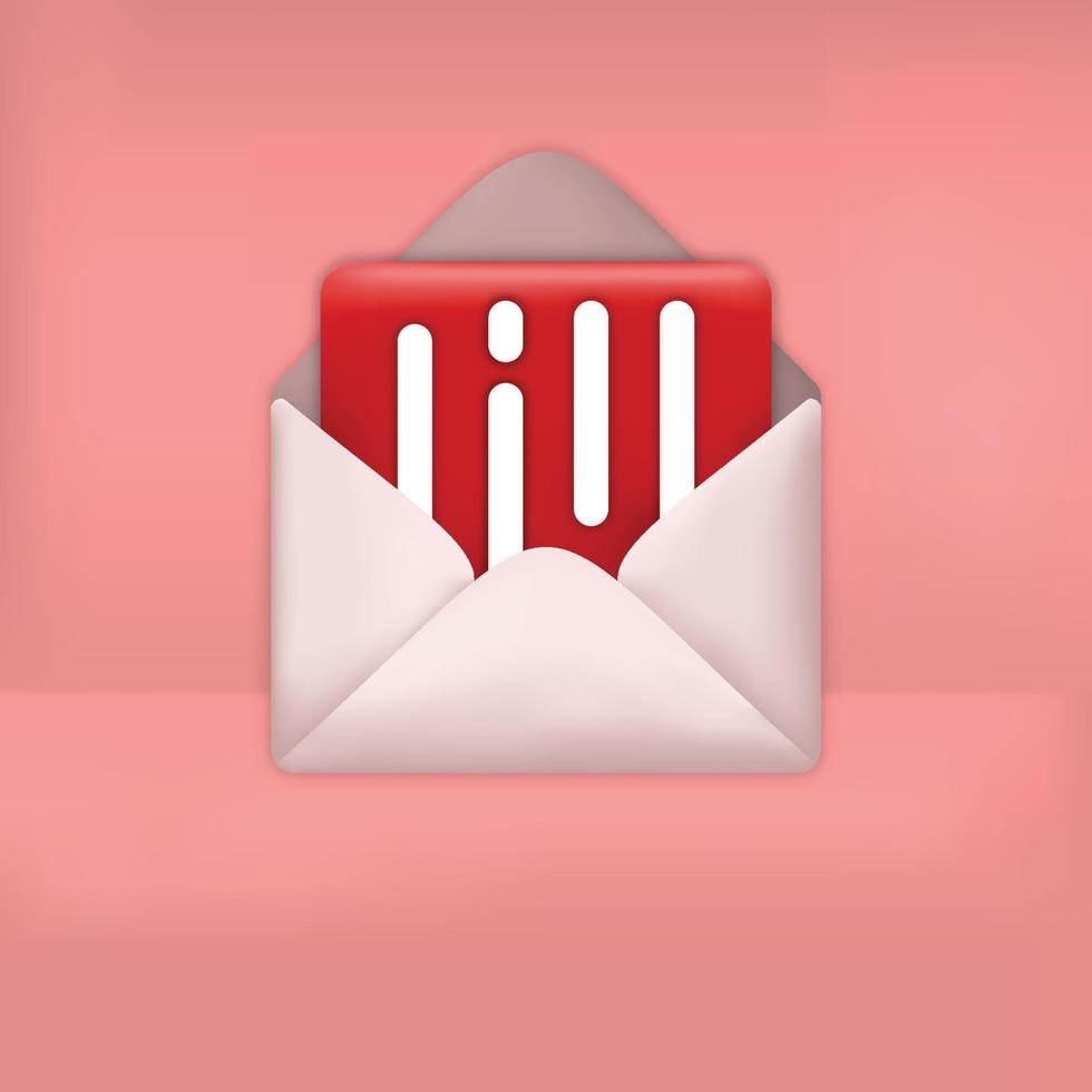 3d notification message bubbles on pink background vector