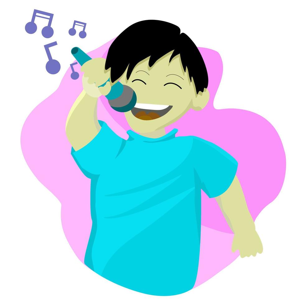 illustration of a child singing vector