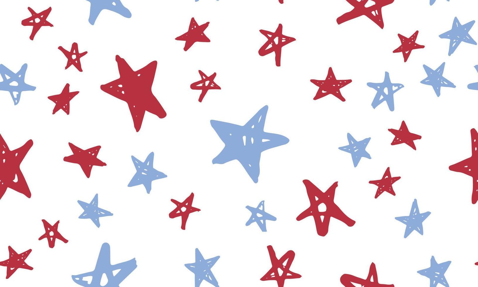 Independence Day USA. Presidents day. Hand drawn illustration. Stars grunge. vector