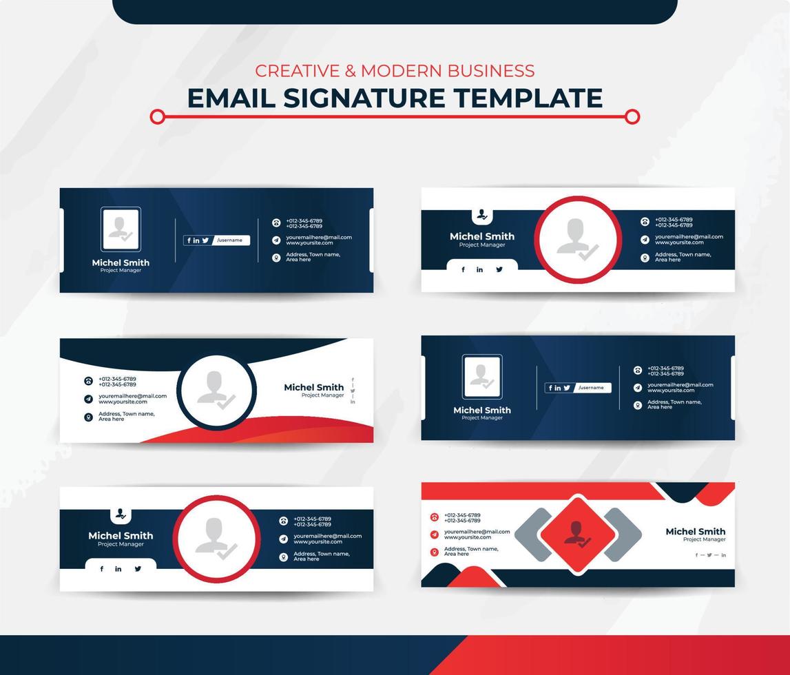 Modern Creative Email Signature Design for Business and Personal Profile. vector