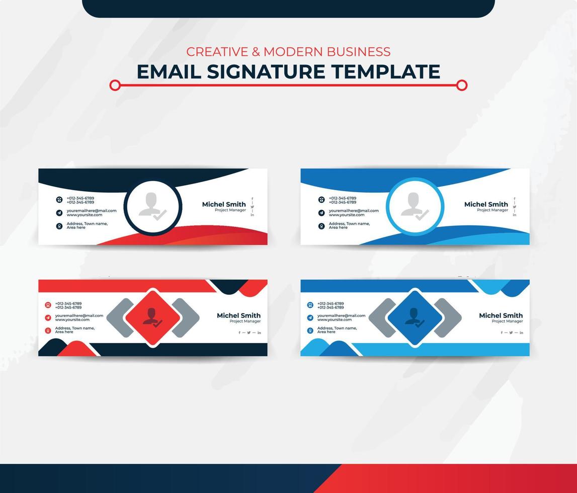Modern Creative Email Signature Design for Business and Personal Profile. vector