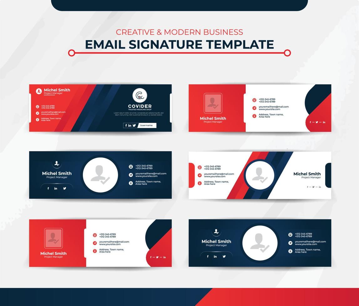 Modern Creative Email Signature Design for Business and Personal Profile. vector
