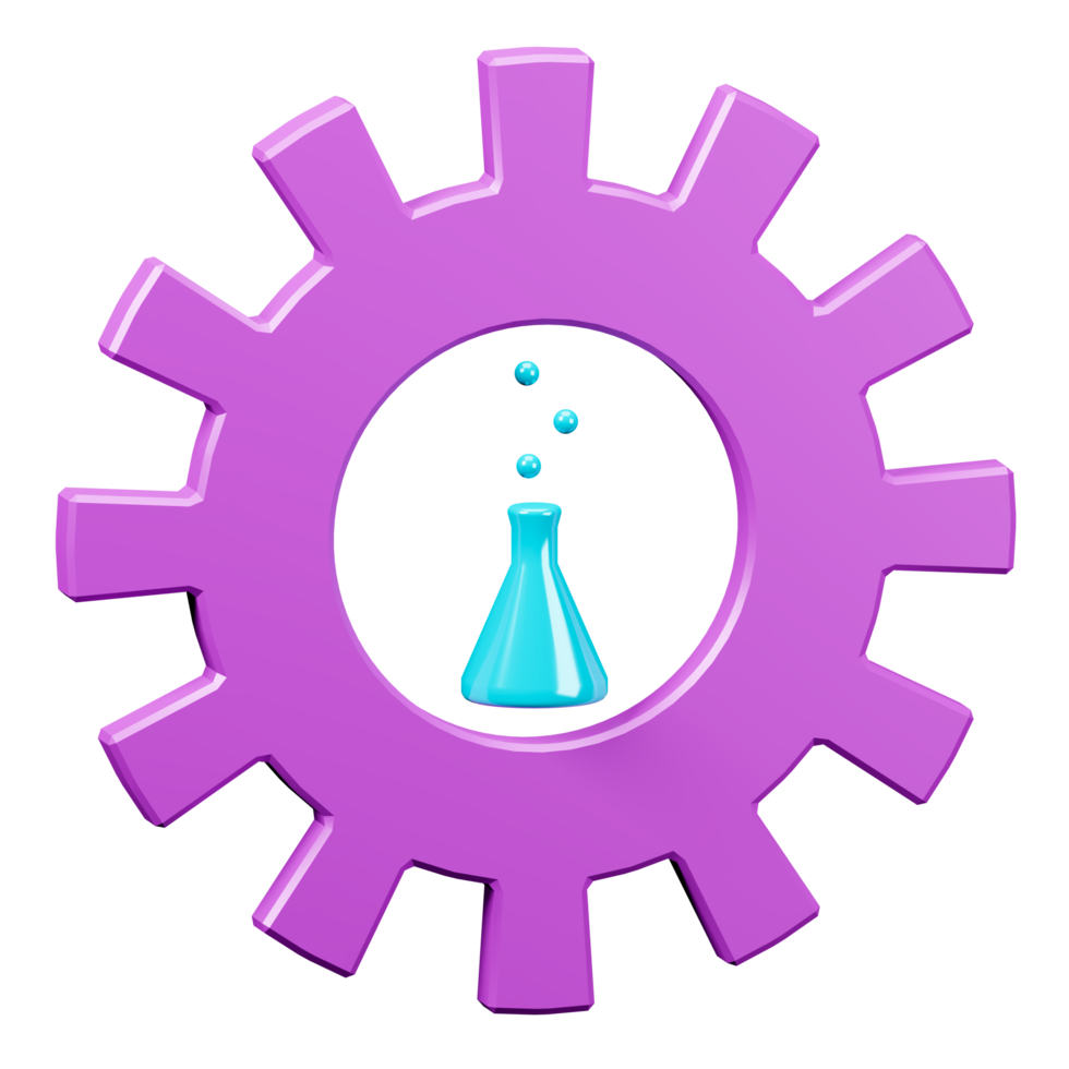Chemietechnik-Logo-Konzept 3D-Rendering png