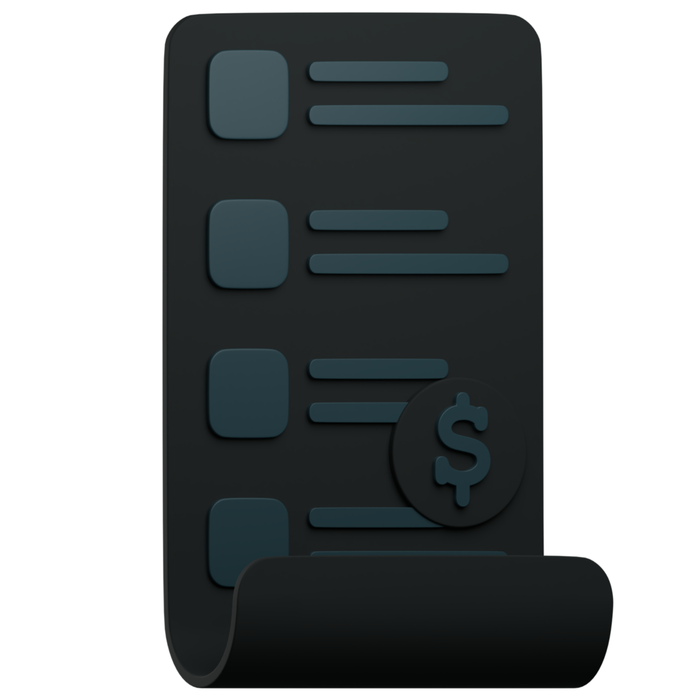 3D Icon Invoice Bill png