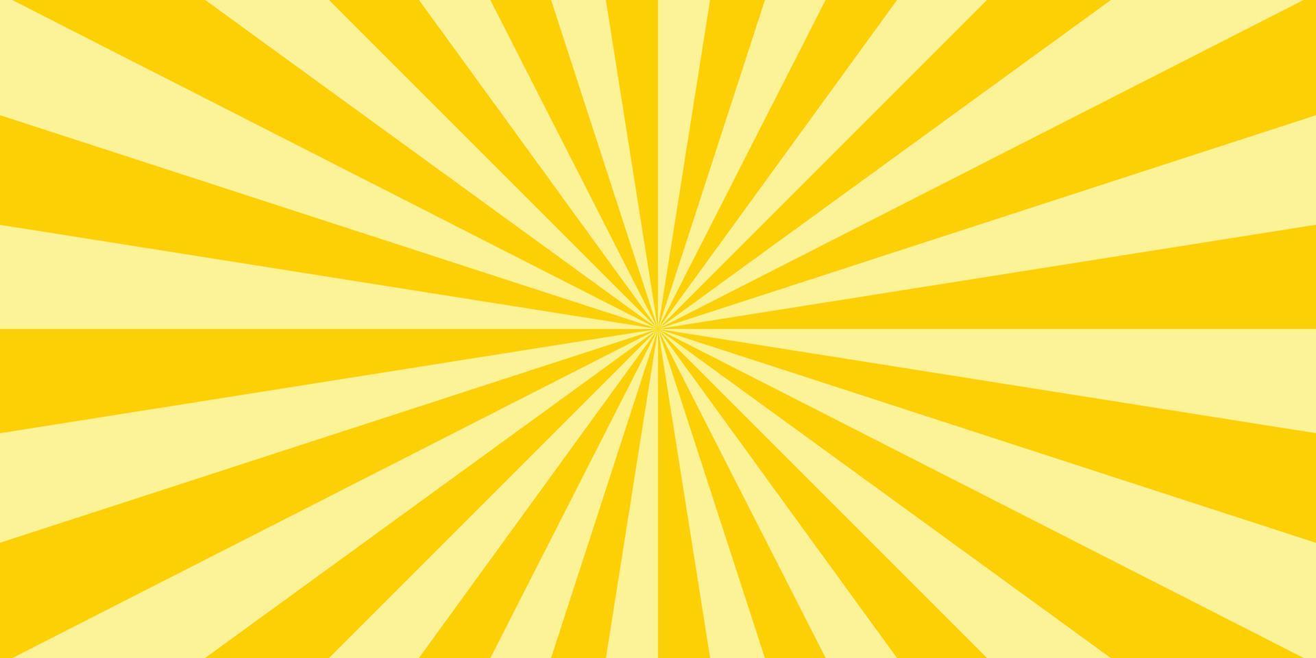 Abstract explosion background in gradient yellow color. Asian style glare effect. Sunshine sparkle pattern. Vector illustration of a radial ray. Narrow beam. For backdrops, posters, banners, covers.