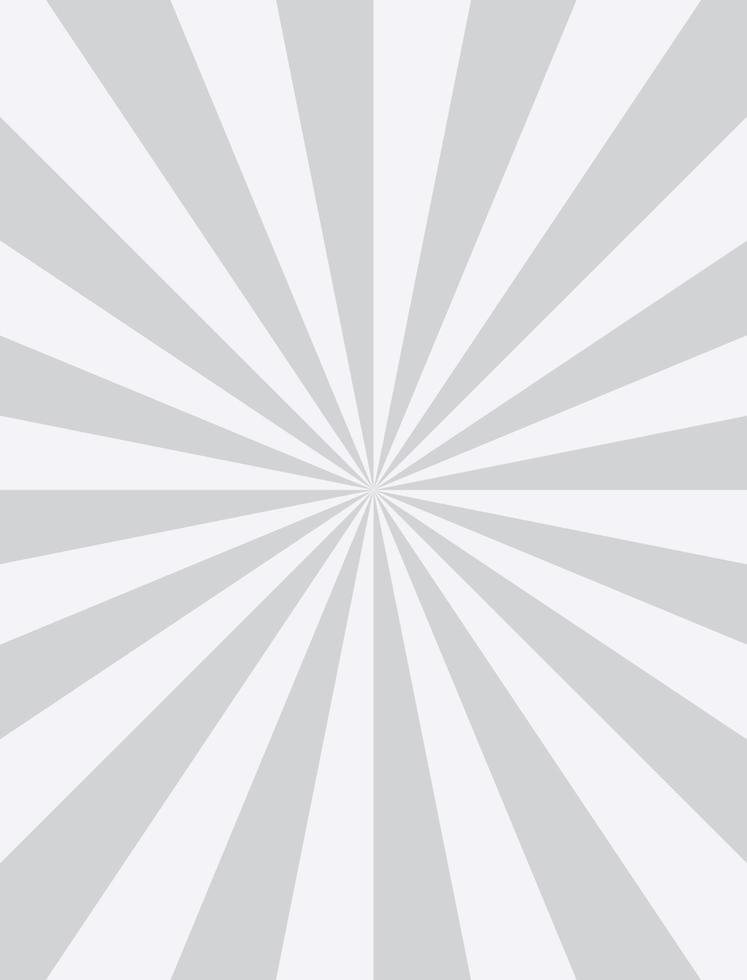 Abstract explosion background in gradient white grey color. Vertical glare effect. Sunshine sparkle pattern. Vector illustration of a radial ray. Narrow beam. For backdrops, posters, banners, covers.