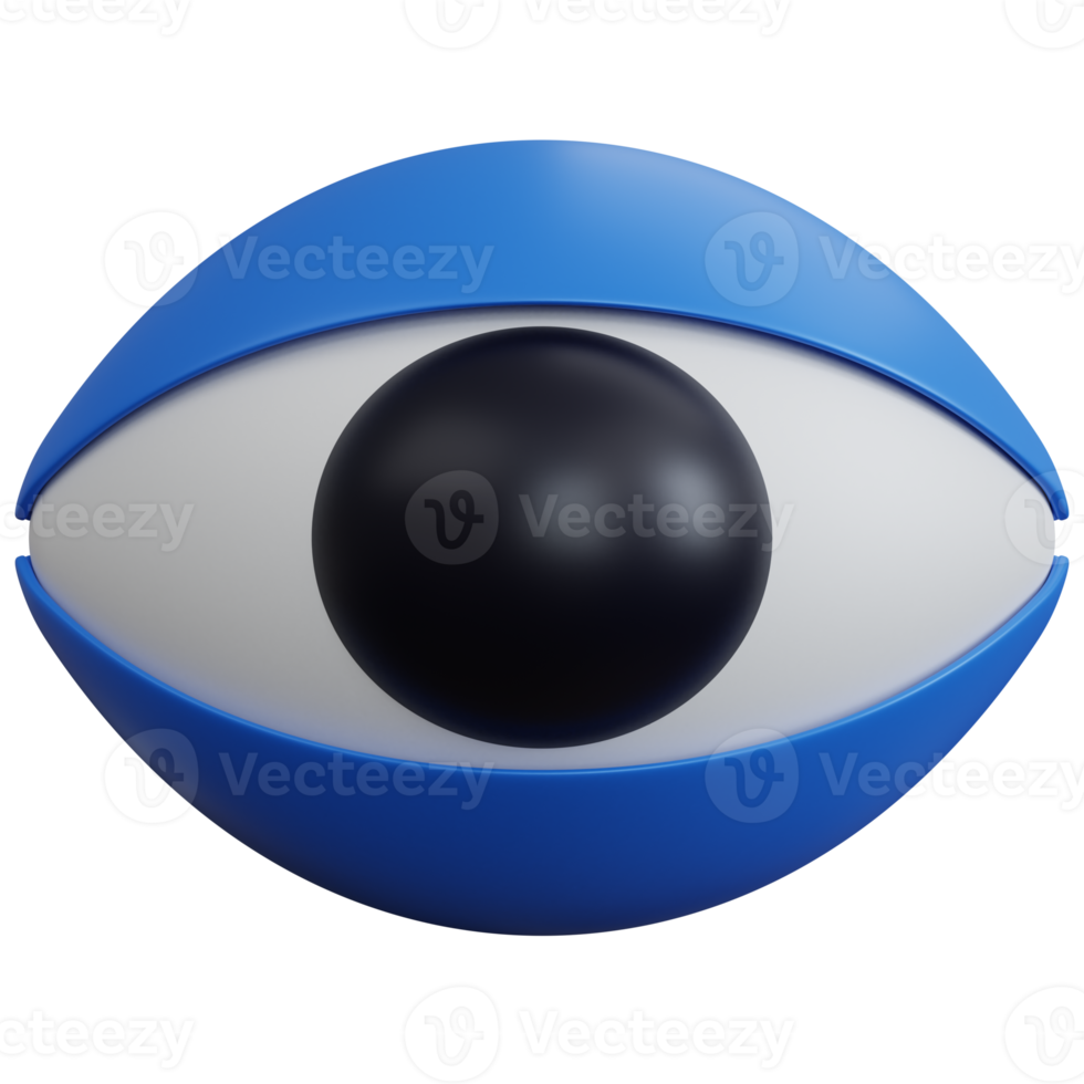 3d rendering blue eye isolated png