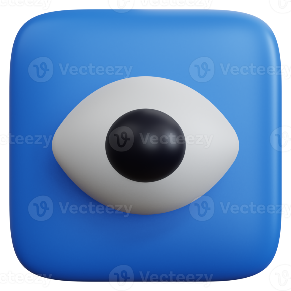 Ojo de icono de renderizado 3d aislado png