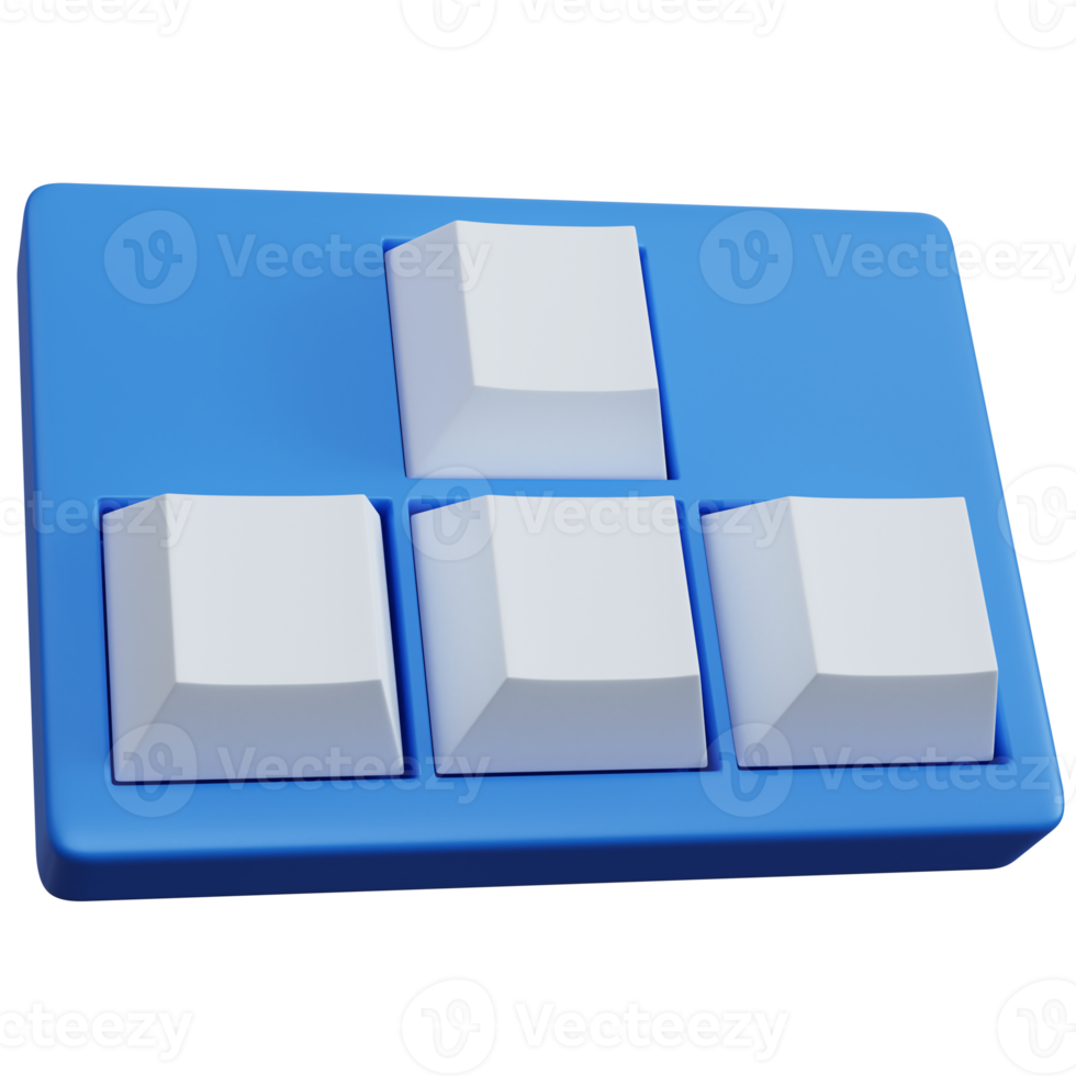 3d rendering keyboard key isolated png