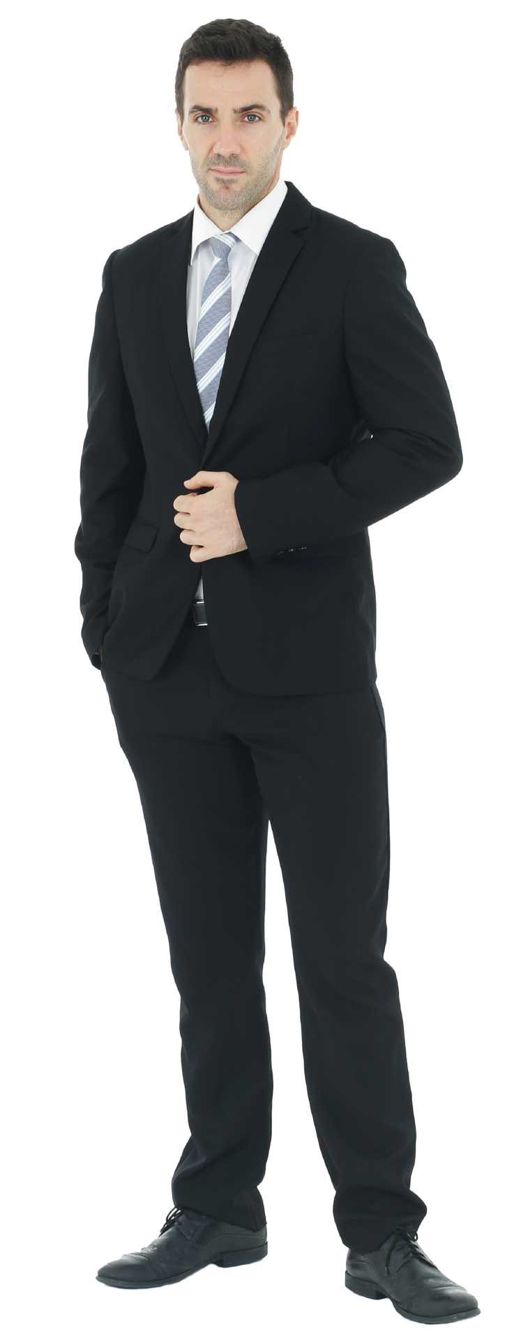 Handsome and smart businessman in black suit isolated on white background.  Copy Space 11787598 PNG