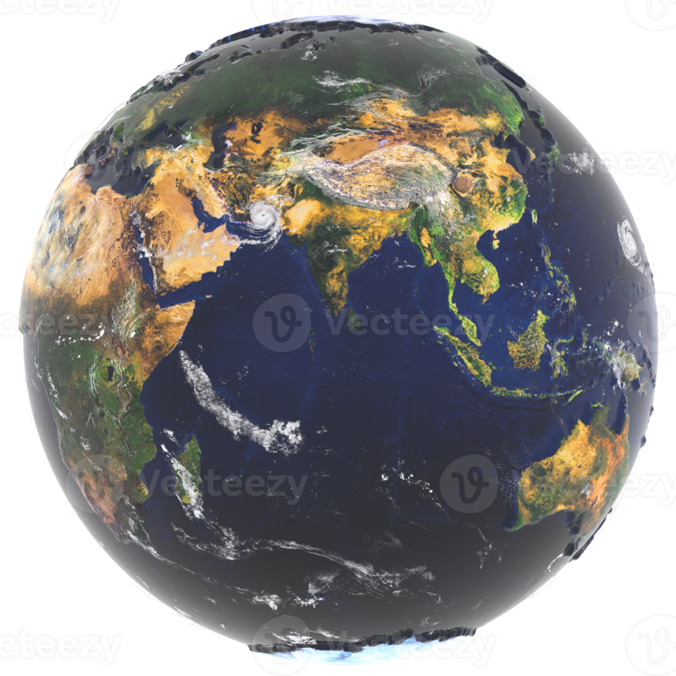 3D Earth continent Asia png