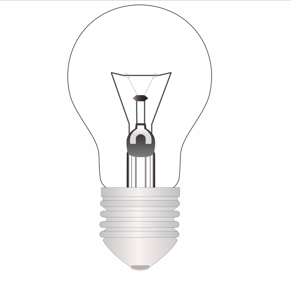 conception d'ampoule noir et blanc sur fond transparent. png