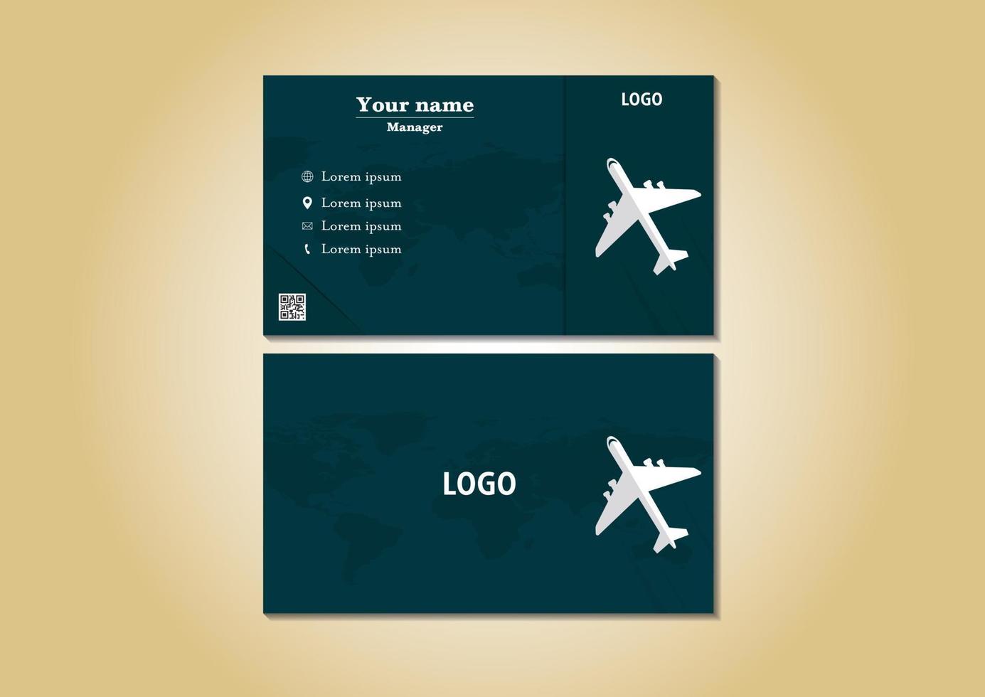 Modern Travel Business Card Template Design Vector