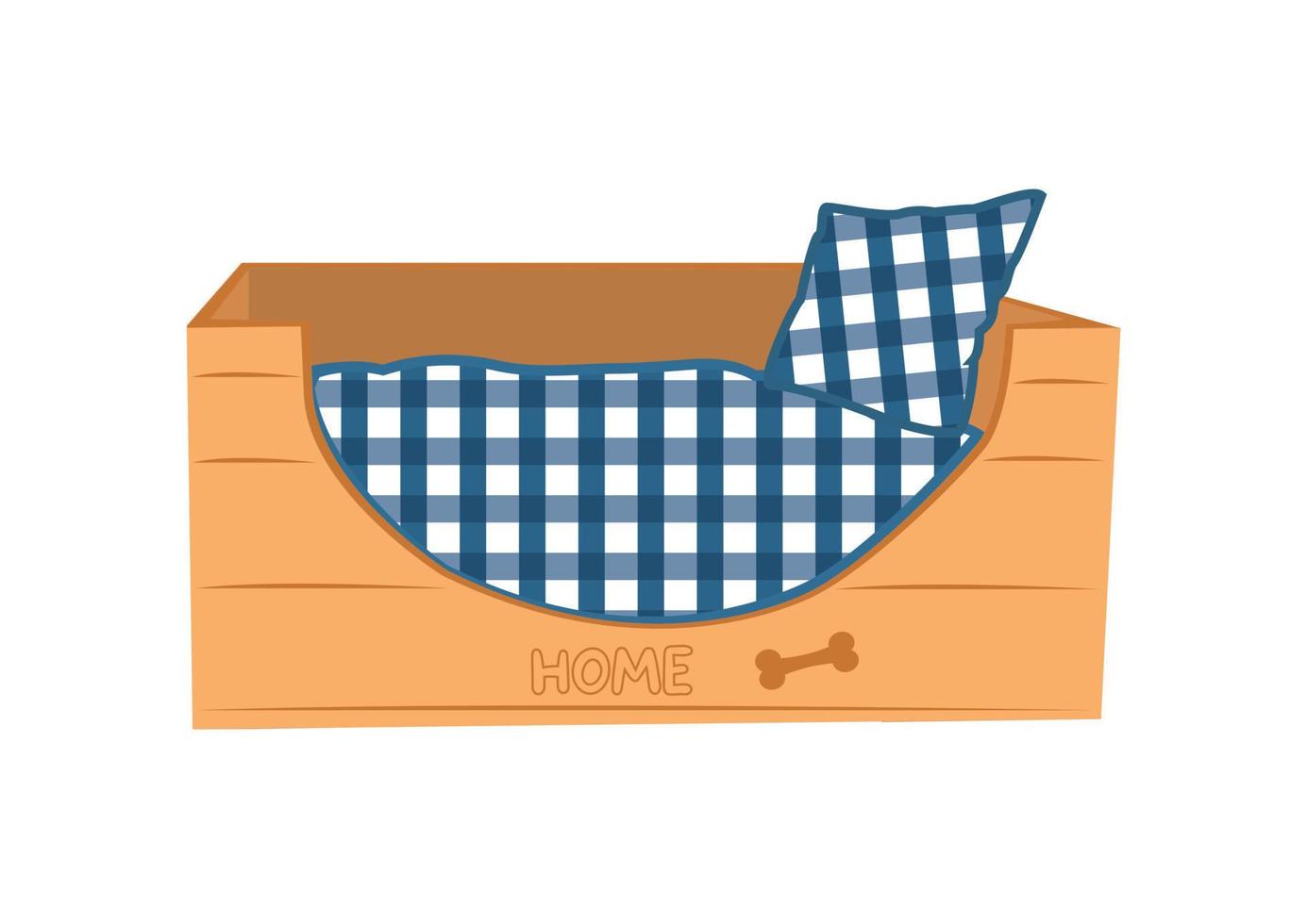 Wood couch for dogs isolated on white background vector