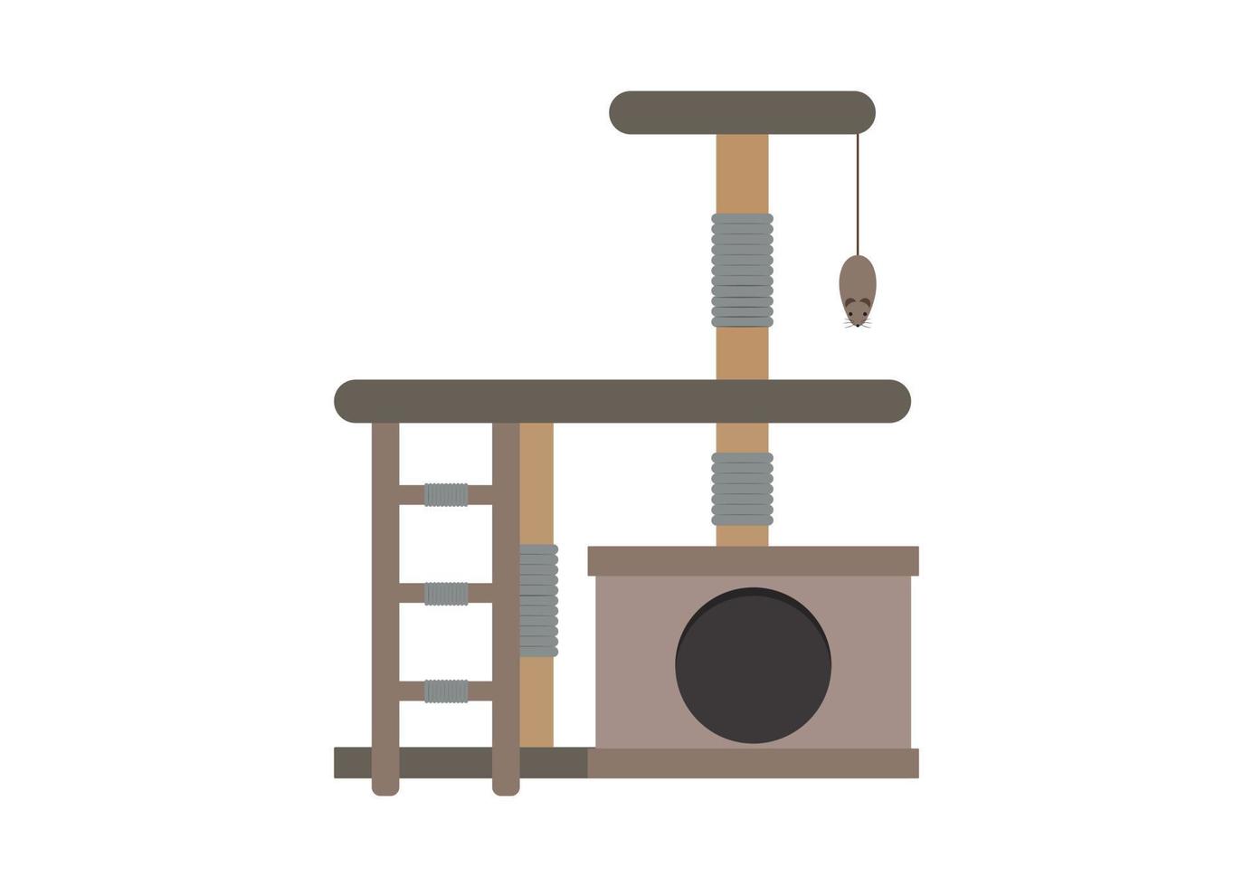 Cat Tree Tower In flat Style Isolated Vector Illustration