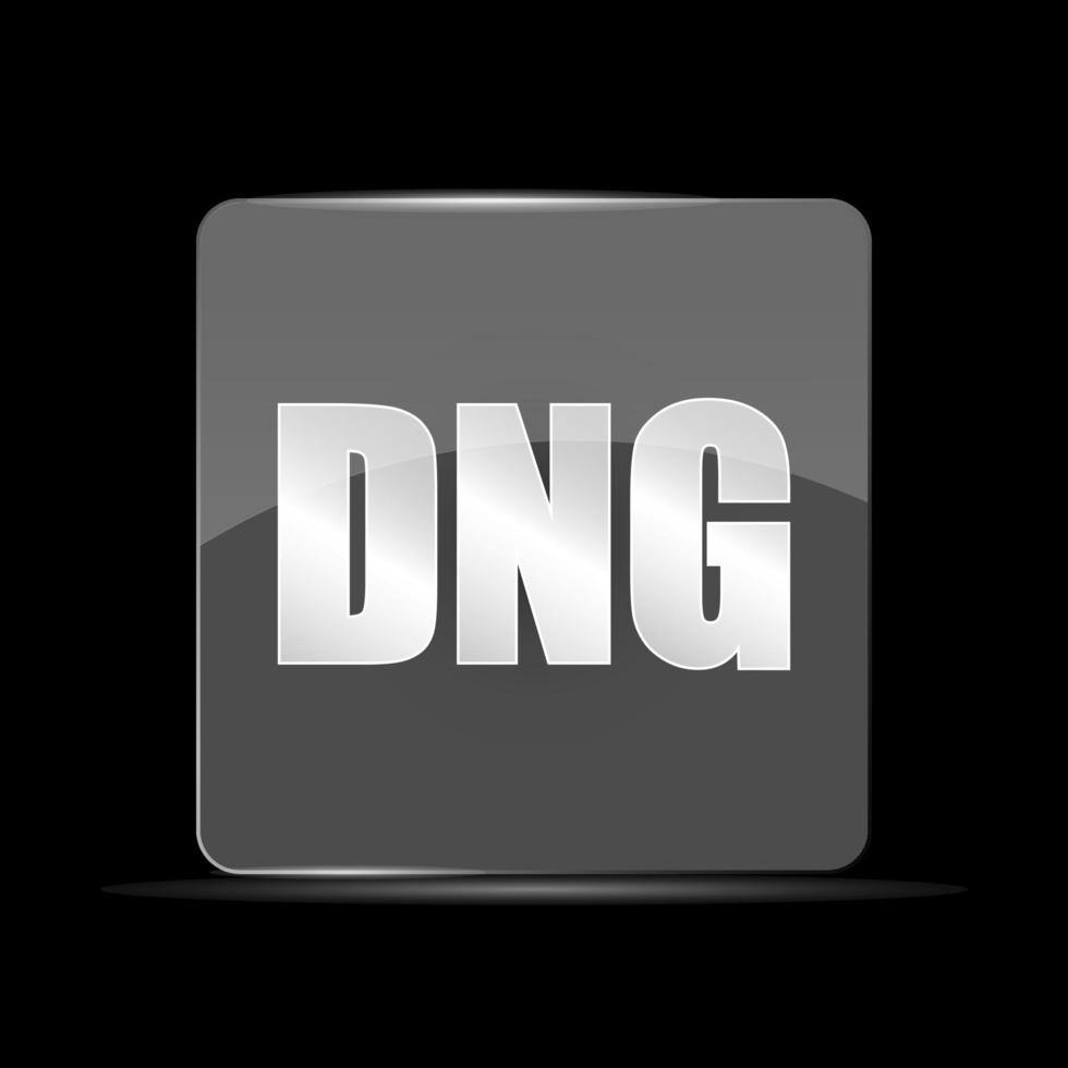 icono de archivo dng, estilo de diseño plano vector