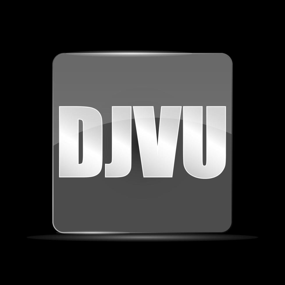 icono de vector de archivo djvu, estilo de diseño plano