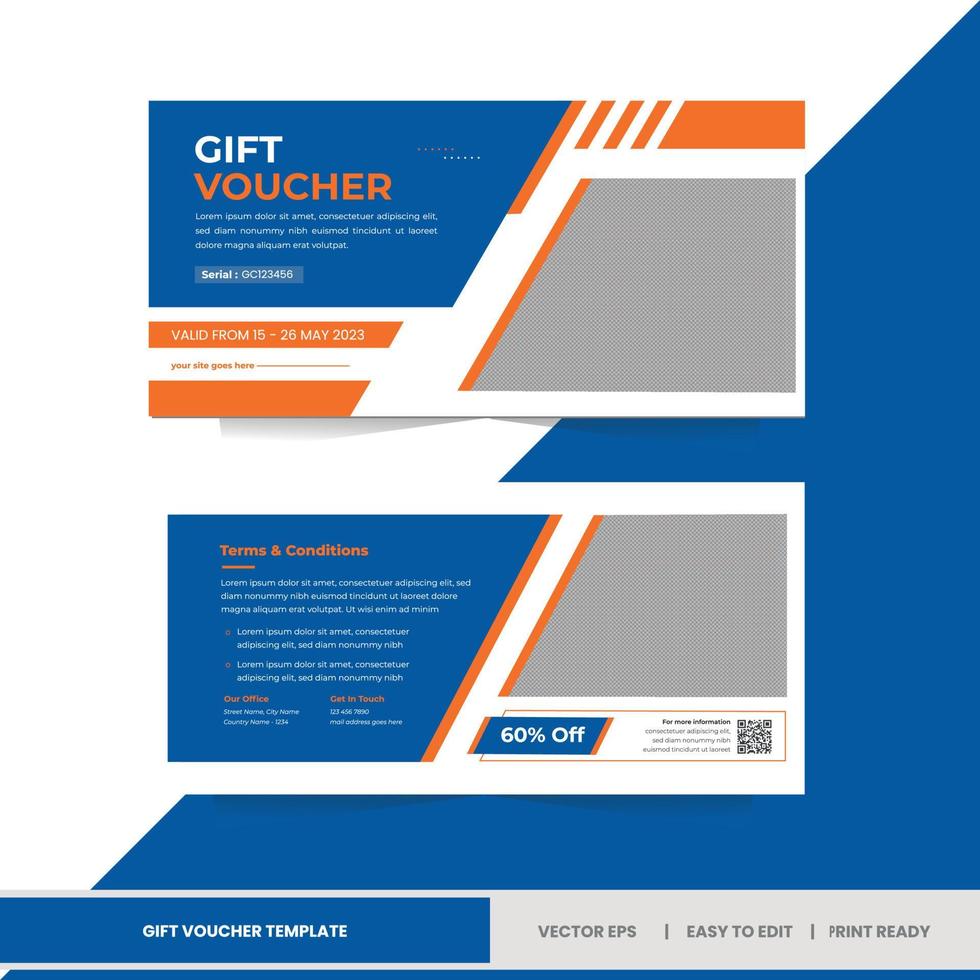 Gift Voucher Template - professional cash voucher vector template  - 02