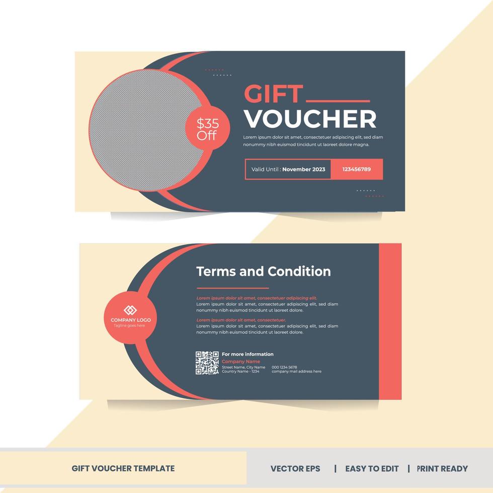 Gift Voucher Template - professional cash voucher vector template - 08