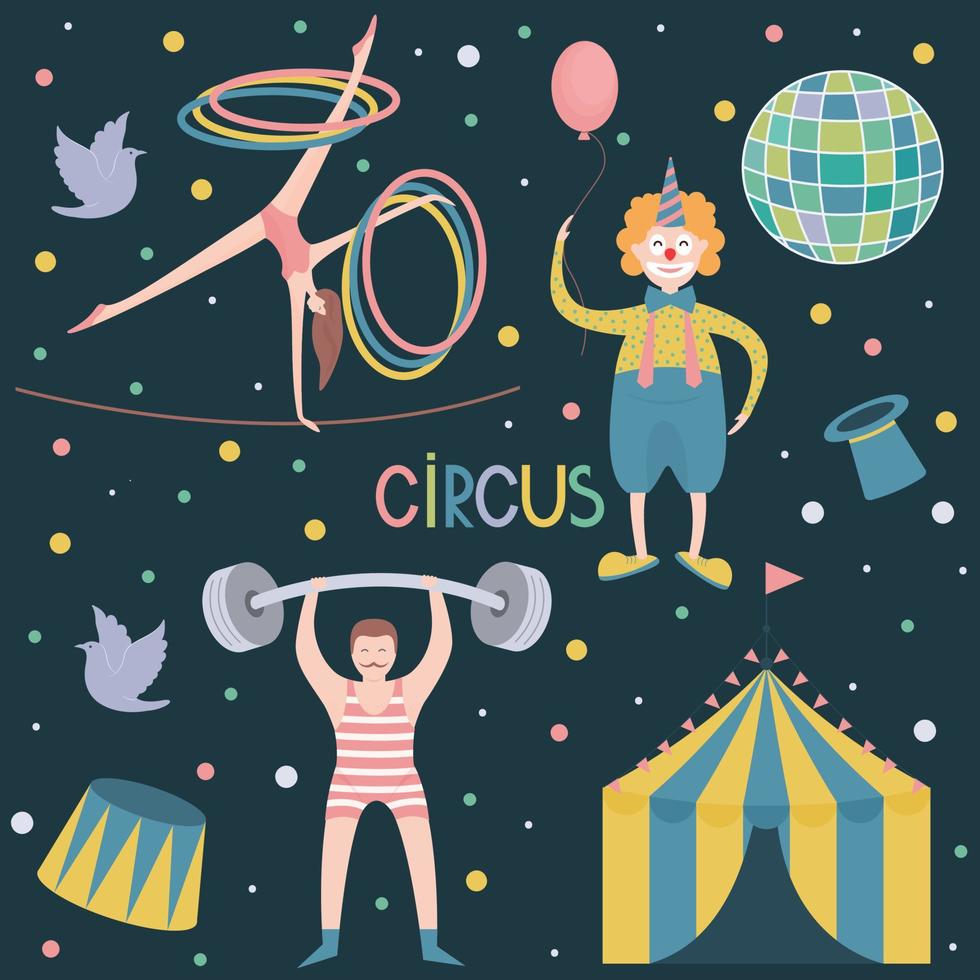 conjunto de artistas de circo vector