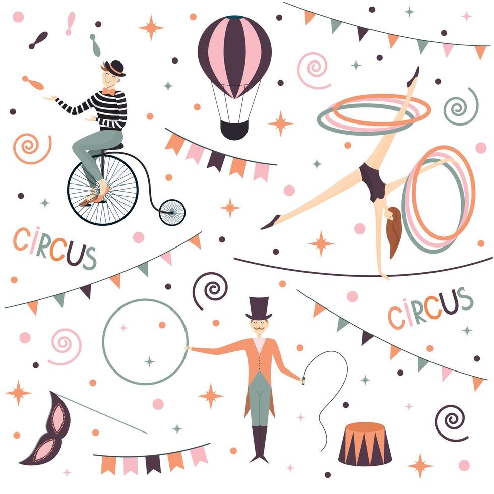 circus performers kit vector