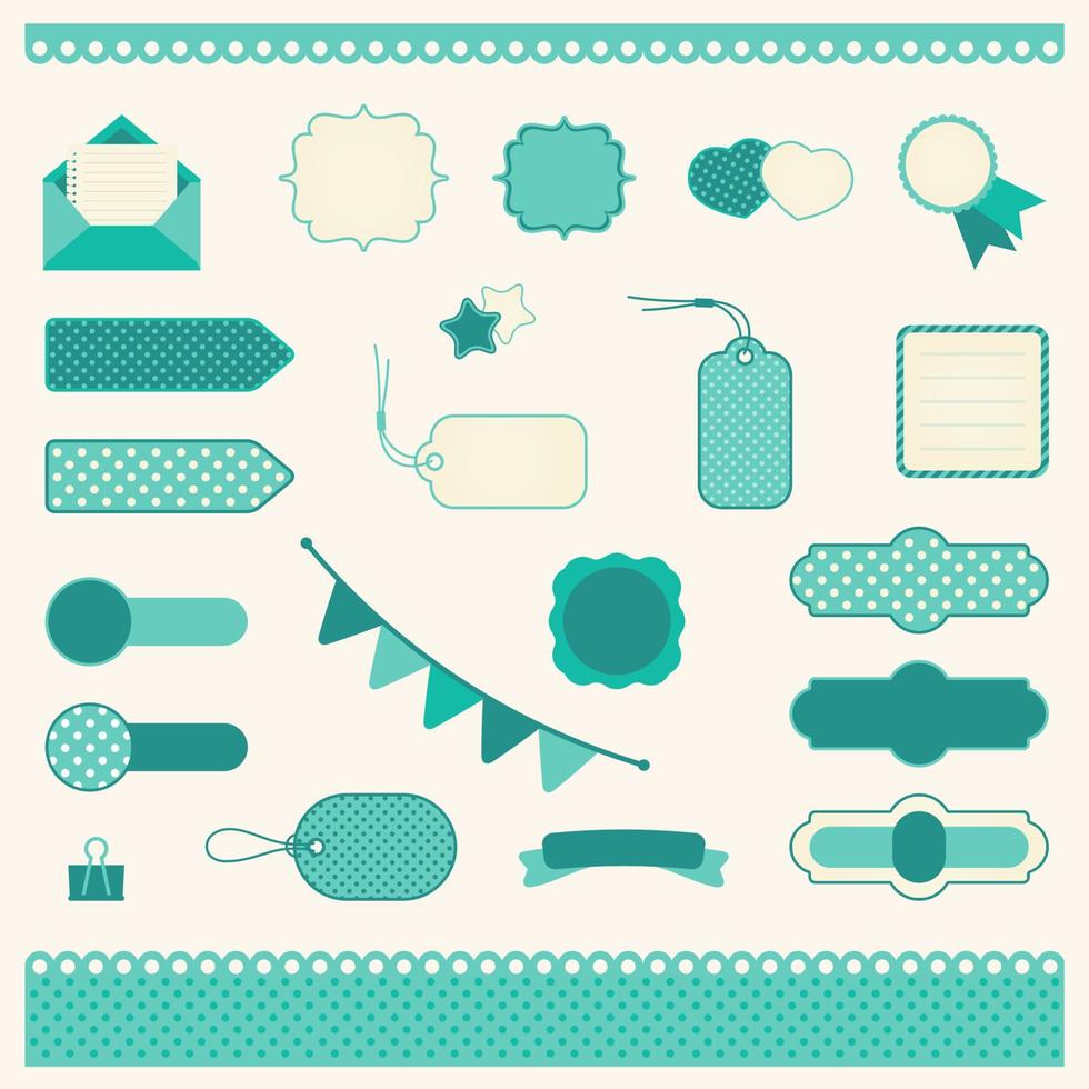 conjunto vectorial de elementos para scrapbooking. colección de pegatinas,  pancartas, etiquetas 11787917 Vector en Vecteezy