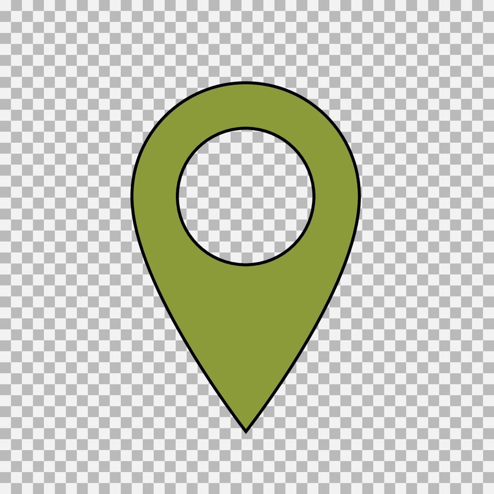 icono de vector de ubicación de signo de pin de mapa de viaje