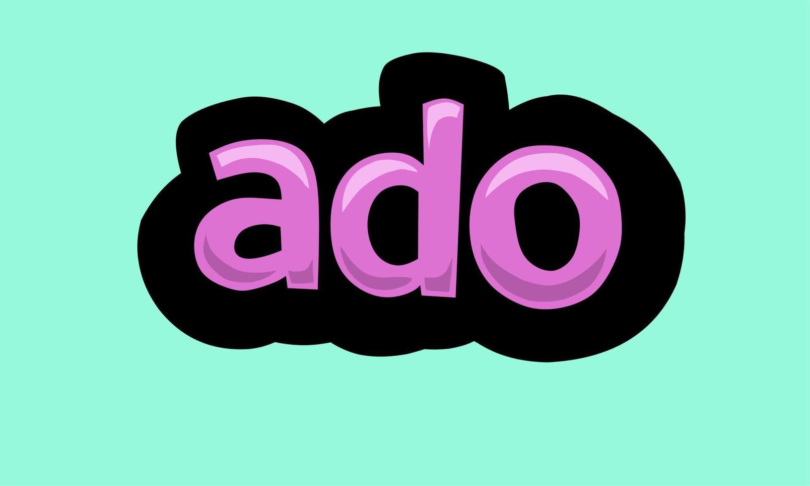 ADO writing vector design on a blue background