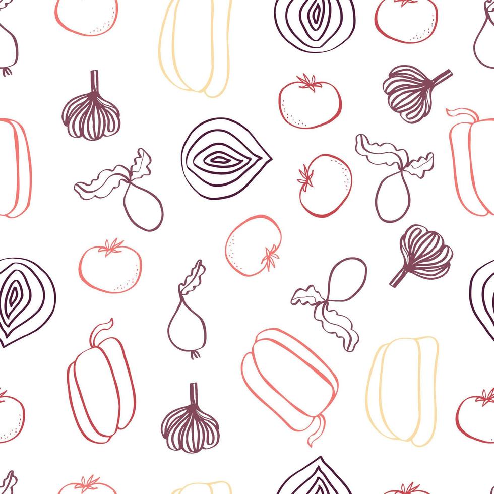 vegetable vector seamless pattern colorful vegan seasonal harvest food