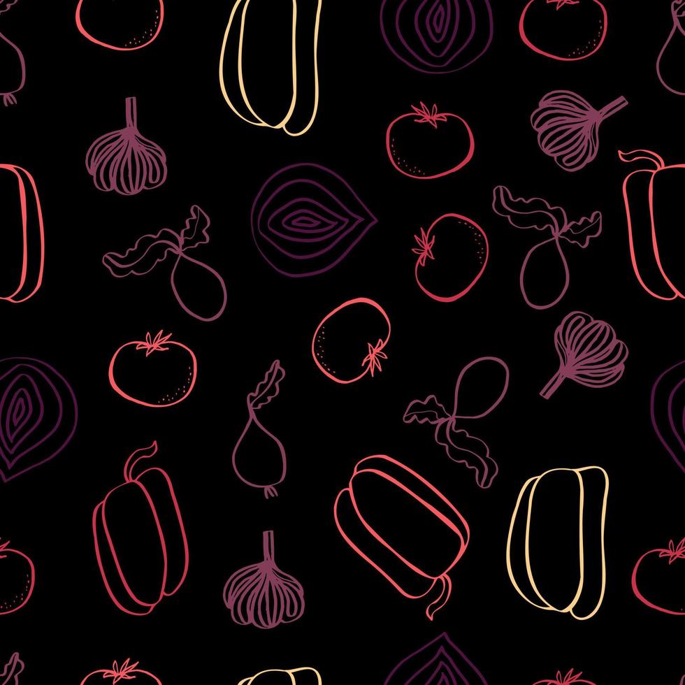 vegetable vector seamless pattern colorful vegan seasonal harvest food