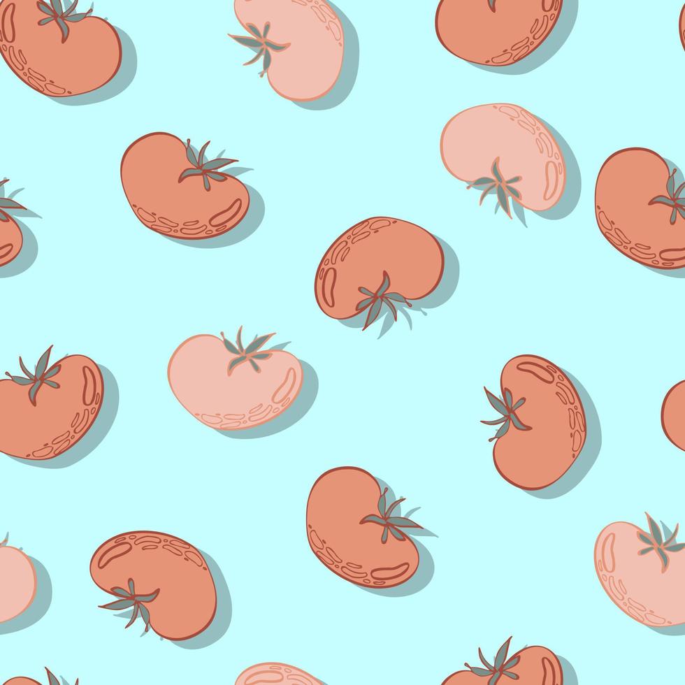 tomatoes vegetable vector seamless pattern