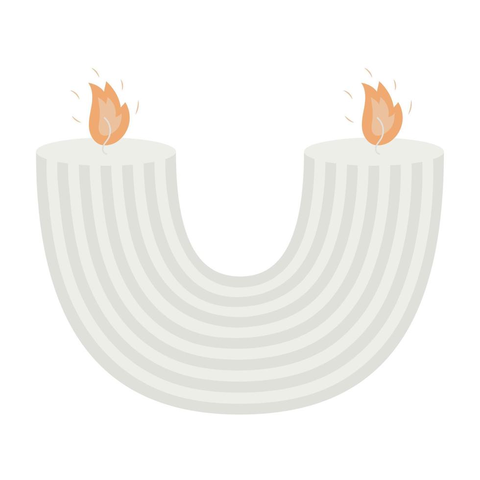 Paraffin Scented U Shaped Handmade Aromatherapy Candle vector